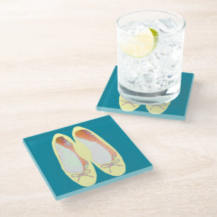 Dessous-de-verre En Verre Chaussures jaunes