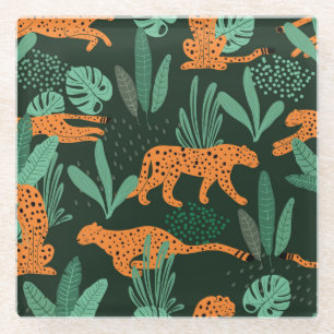 Dessous-de-verre En Verre Cheetah Exotic : Tropical Summer Seamless.