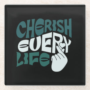 Dessous-de-verre En Verre Cherish Life - Love & Kindness Art