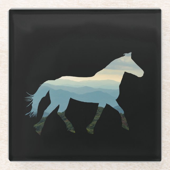 Dessous-de-verre En Verre Cheval Blue Ridge (Devant)