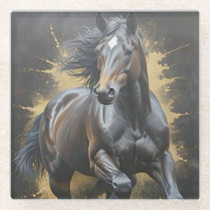Dessous-de-verre En Verre cheval noir funky