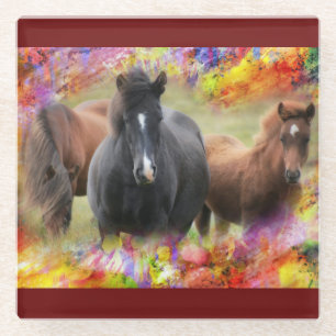 Dessous-de-verre En Verre Chevaux