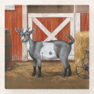 Dessous-de-verre En Verre Chèvre tachetée gris mou