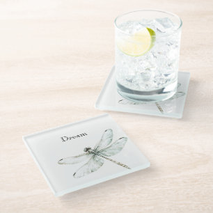 Dessous-de-verre En Verre Chic Blue Dragonflies Dream