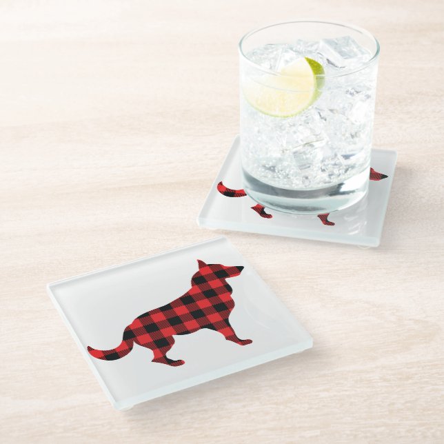 Dessous-de-verre En Verre Chien Buffalo Conception de l'assiette (Incliné)