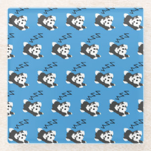 Dessous-de-verre En Verre Chien Havanais Endormi Amateur d'Animaux ZZZ Propr