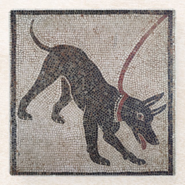 Dessous-de-verre En Verre Chien sur une laisse, de Pompeii (Devant)