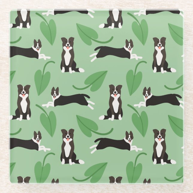 Dessous-de-verre En Verre Chiens de chiots mignons (Devant)