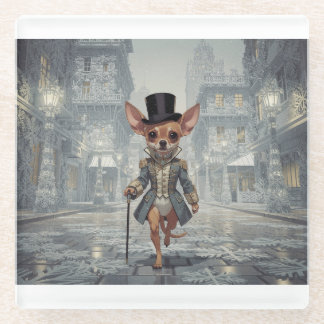 Dessous-de-verre En Verre Chihuahua About Town In Paris