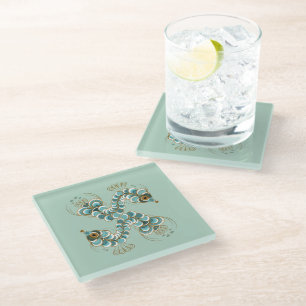 Dessous-de-verre En Verre Chimera - Peacock Seahorse Glass Dessous de verre
