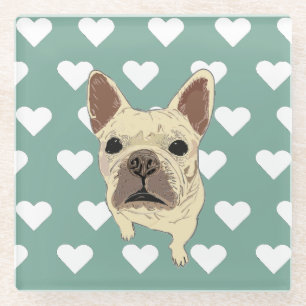 Dessous-de-verre En Verre chiot Bouledogue Français