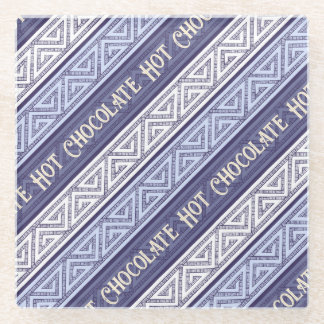 Dessous-de-verre En Verre Chocolat Chaud Blanc Lilas et Rayures Celtiques Vi