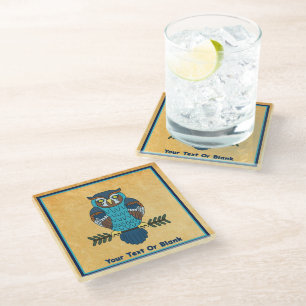 Dessous-de-verre En Verre Chouette d'art populaire nordique