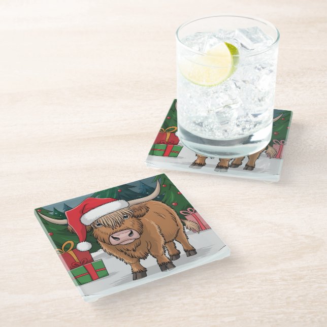 Dessous-de-verre En Verre Christmas (Incliné)