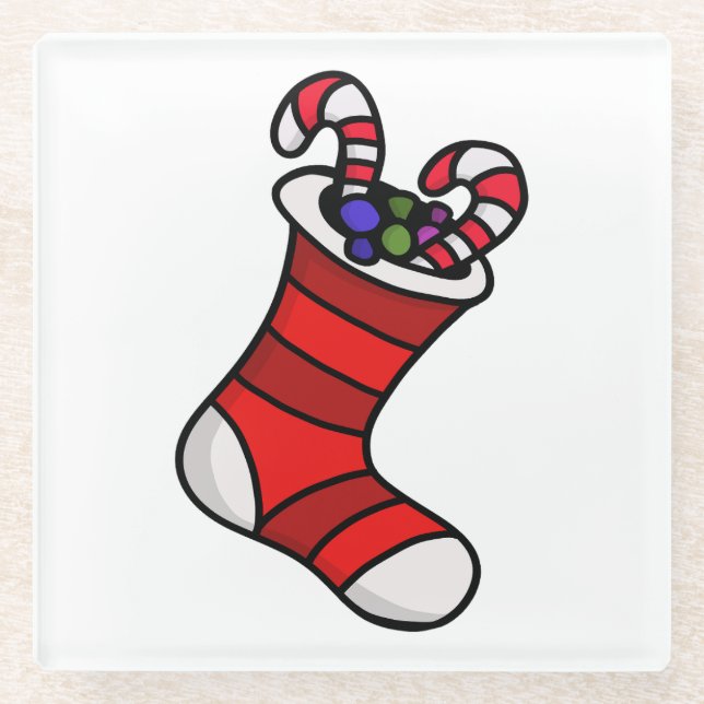 Dessous-de-verre En Verre Christmas stocking (Devant)