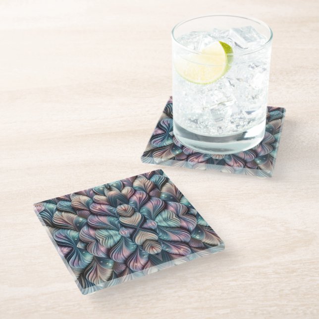 Dessous-de-verre En Verre Chuchotements de Sirène (Incliné)