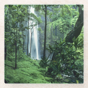 Dessous-de-verre En Verre Chutes de Hanakapiai le long de la côte Na Pali, K