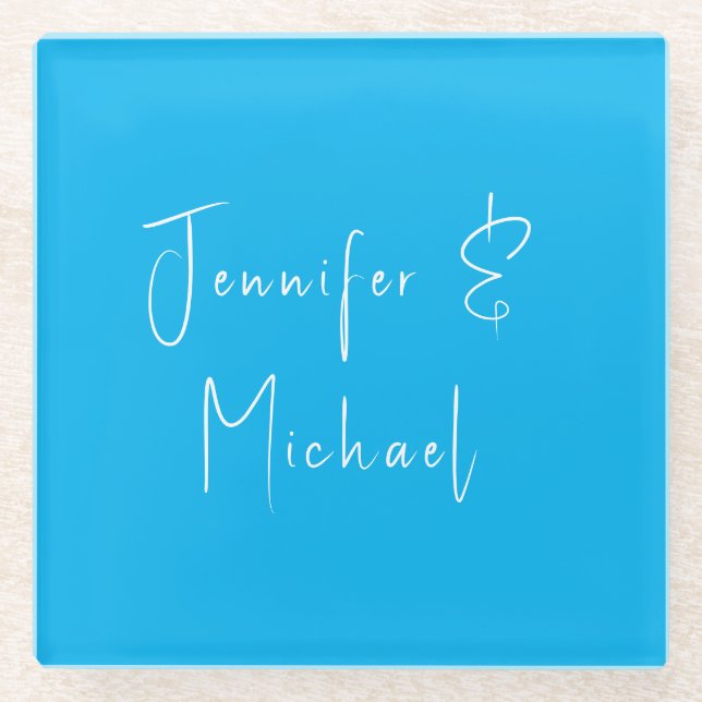 Dessous-de-verre En Verre Ciel bleu classique mariage (Devant)