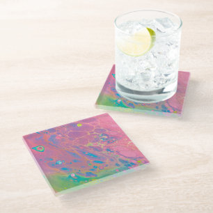 Dessous-de-verre En Verre Ciel sur Vénus Coral Rose Galaxy Acrylique Pour
