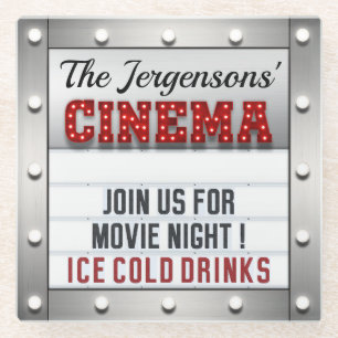 Dessous-de-verre En Verre Cinéma Cinéma Cinéma Théâtre de nuit Dessous de ve