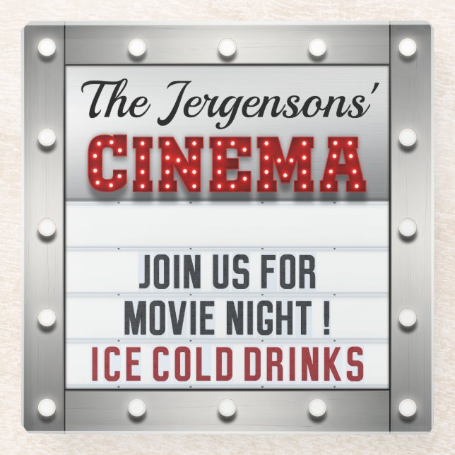 Dessous-de-verre En Verre Cinéma Cinéma Cinéma Théâtre de nuit Dessous de ve (Devant)