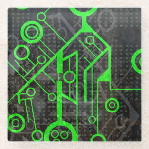Dessous-de-verre En Verre Circuit vert