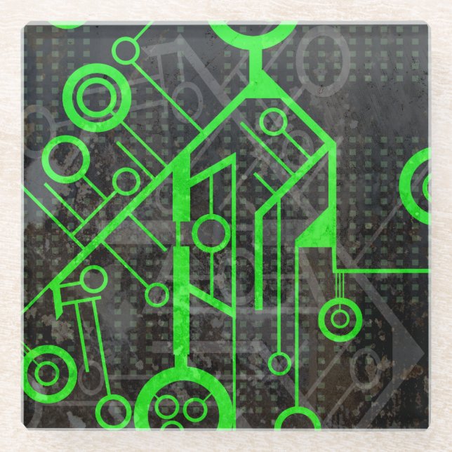 Dessous-de-verre En Verre Circuit vert (Devant)