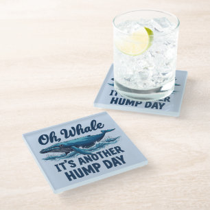 Dessous-de-verre En Verre Citation de baleine drôle "Oh Baleine" Conception 