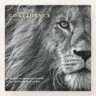 Dessous-de-verre En Verre Citation de confiance Lion Inspiration
