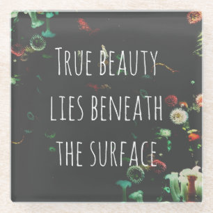 Dessous-de-verre En Verre Citation Inspirationnelle Sous-Surface De Corail R