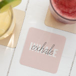 Dessous-de-verre En Verre Citation moderne Pastel Pink Inhale Exhale<br><div class="desc">Citation moderne Pastel Pink Inhale Exhale</div>