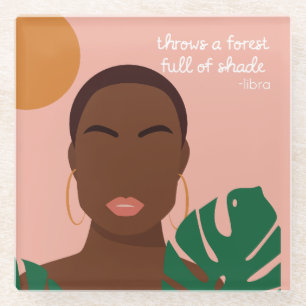 Dessous-de-verre En Verre Citations de la bibliothèque ombragée