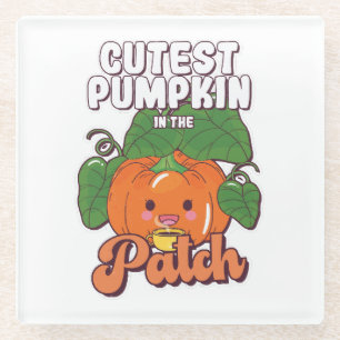 Dessous-de-verre En Verre citrouille mignon dans le patch