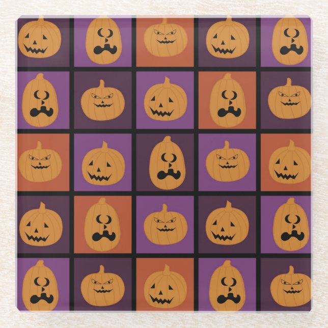 Dessous-de-verre En Verre Citrouilles d'Halloween (Devant)