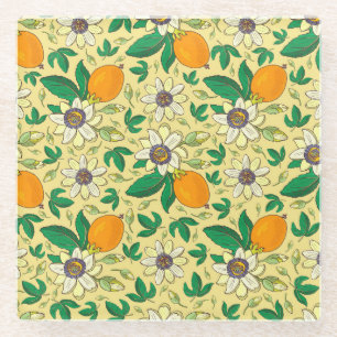 Dessous-de-verre En Verre Citrouilles et Feuilles : Récolte d'automne