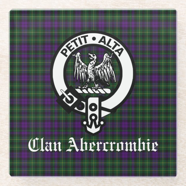 Dessous-de-verre En Verre Clan Abercrombie Crest Badge & Tartan (Devant)
