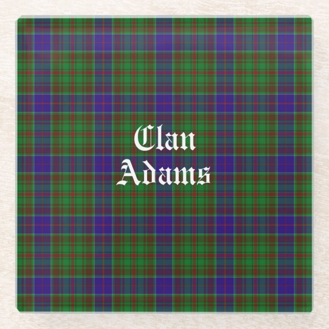 Dessous-de-verre En Verre Clan écossais Adams Tartan (Devant)