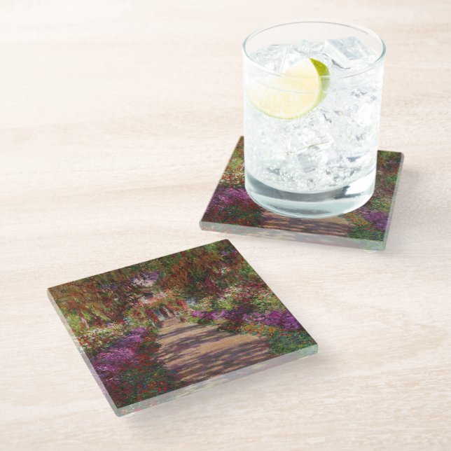Dessous-de-verre En Verre Claude Monet | A Pathway à Monet's Garden (Incliné)