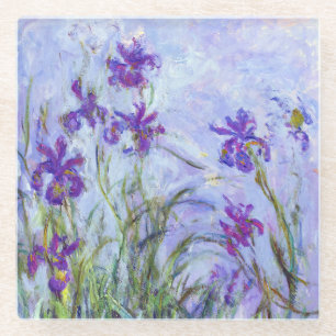 Dessous-de-verre En Verre Claude Monet - Iris Mauves / Iris Lilac