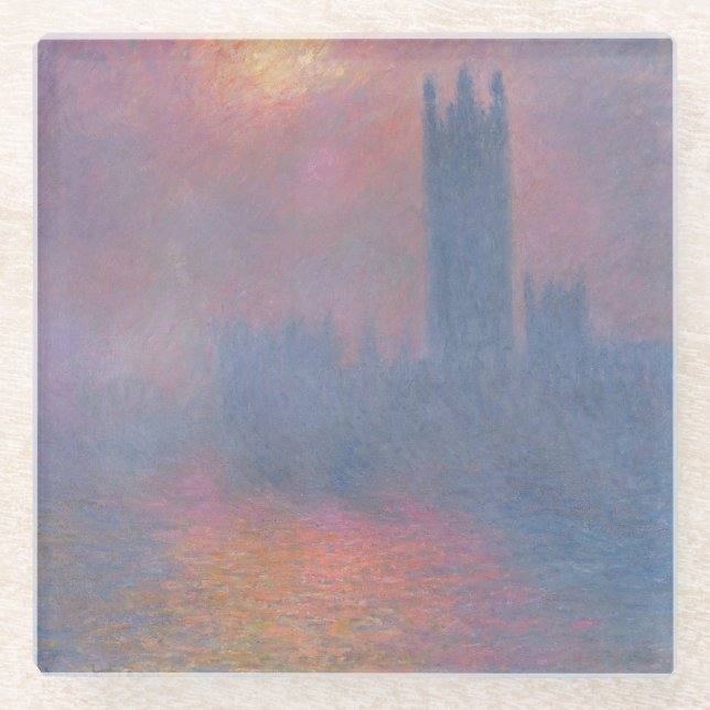 Dessous-de-verre En Verre Claude Monet | les Chambres du Parlement, Londres (Devant)
