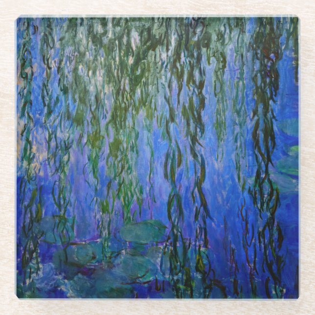 Dessous-de-verre En Verre Claude Monet - Lys d'eau avec saule plumant (Devant)