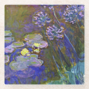Dessous-de-verre En Verre Claude Monet Nymphéas Agapanthes