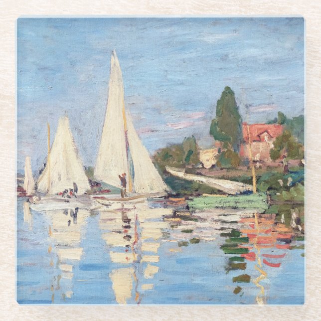 Dessous-de-verre En Verre Claude Monet - Regattas à Argenteuil (Devant)