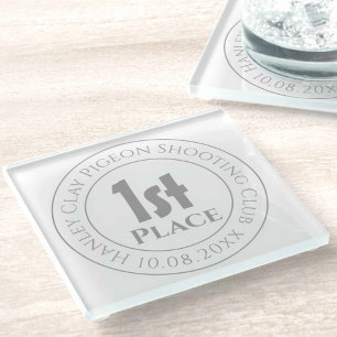 Dessous-de-verre En Verre Clay Pigeon Tir 1er Prix Trophée