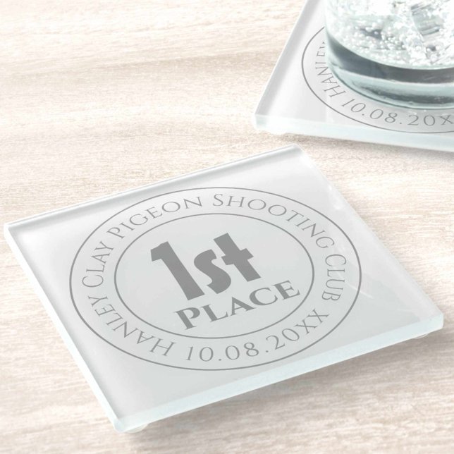 Dessous-de-verre En Verre Clay Pigeon Tir 1er Prix Trophée (Créateur téléchargé)