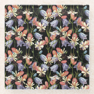 Dessous-de-verre En Verre Cloches de Campion à échelle : aquarelle Florale