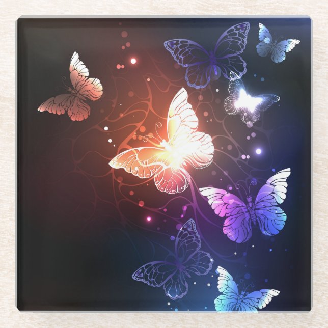 Dessous-de-verre En Verre Clowing Night Butterflies (Devant)
