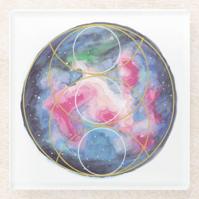 Dessous-de-verre En Verre Coaster de Vesica Pisces (Devant)