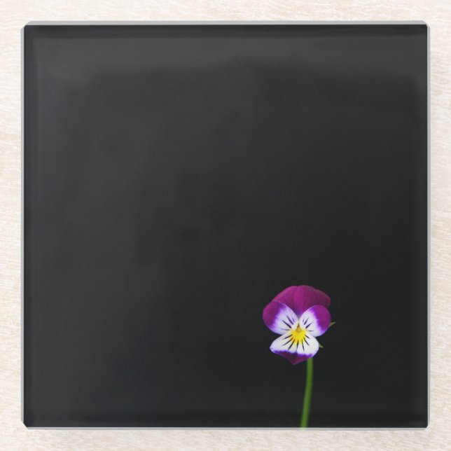 Dessous-de-verre En Verre Coastère de la Fleur de Violette (Devant)