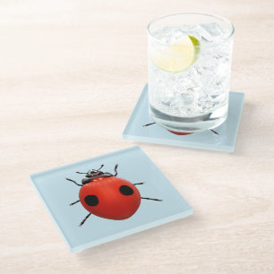 Dessous-de-verre En Verre Coccinelle Chanceuse